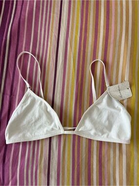 NWT Intimately Free People barely there triangle bralette in white, size XS/S
